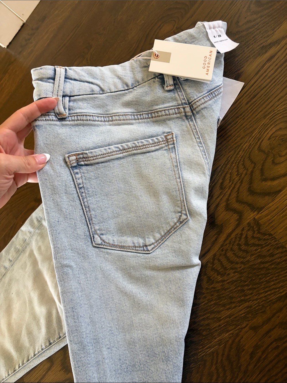 Good American Men's Straight Jeans - Light Blue Wash - Picture 4 of 4